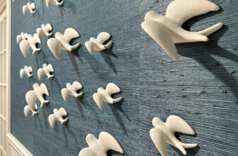 The Finished Ceramic Bird Wall In The Bedroom