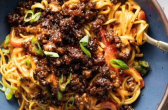 Caramelized Beef and Peanut Noodles Recipe