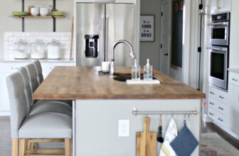 How To Add Custom DIY Details to a Builder Basic Kitchen Island | Thrifty Decor Chick
