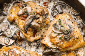 Creamy Bacon Mushroom Thyme Chicken Recipe